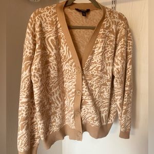 Simply Vera Vera Wang Neutral Animal Print Open front Cardigan